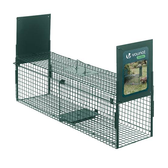 Piege pour animaux vivants cage trappe en metal 100x29x40cm vert - Image 1