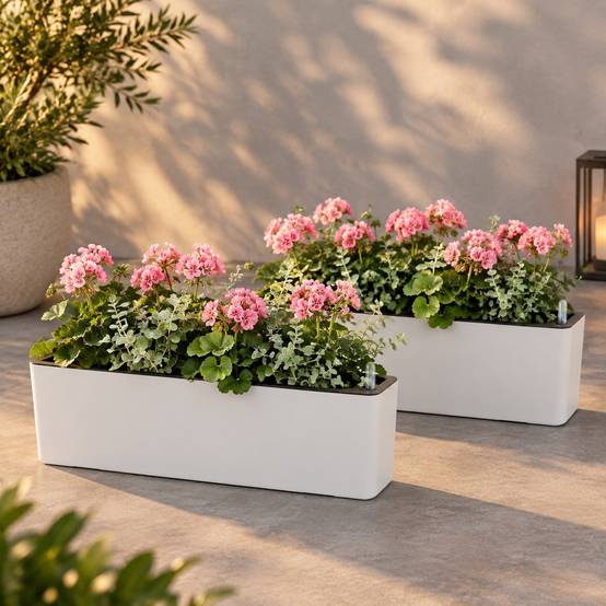 Pot Auto-Arosant Rectangulaire avec Indicateur de Niveau dEau pour Plantes dIntérieur - Image 7