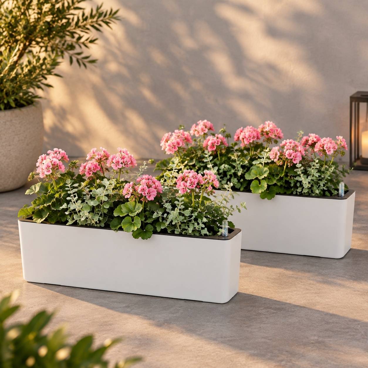 Pot Auto-Arosant Rectangulaire avec Indicateur de Niveau dEau pour Plantes dIntérieur - Image 7