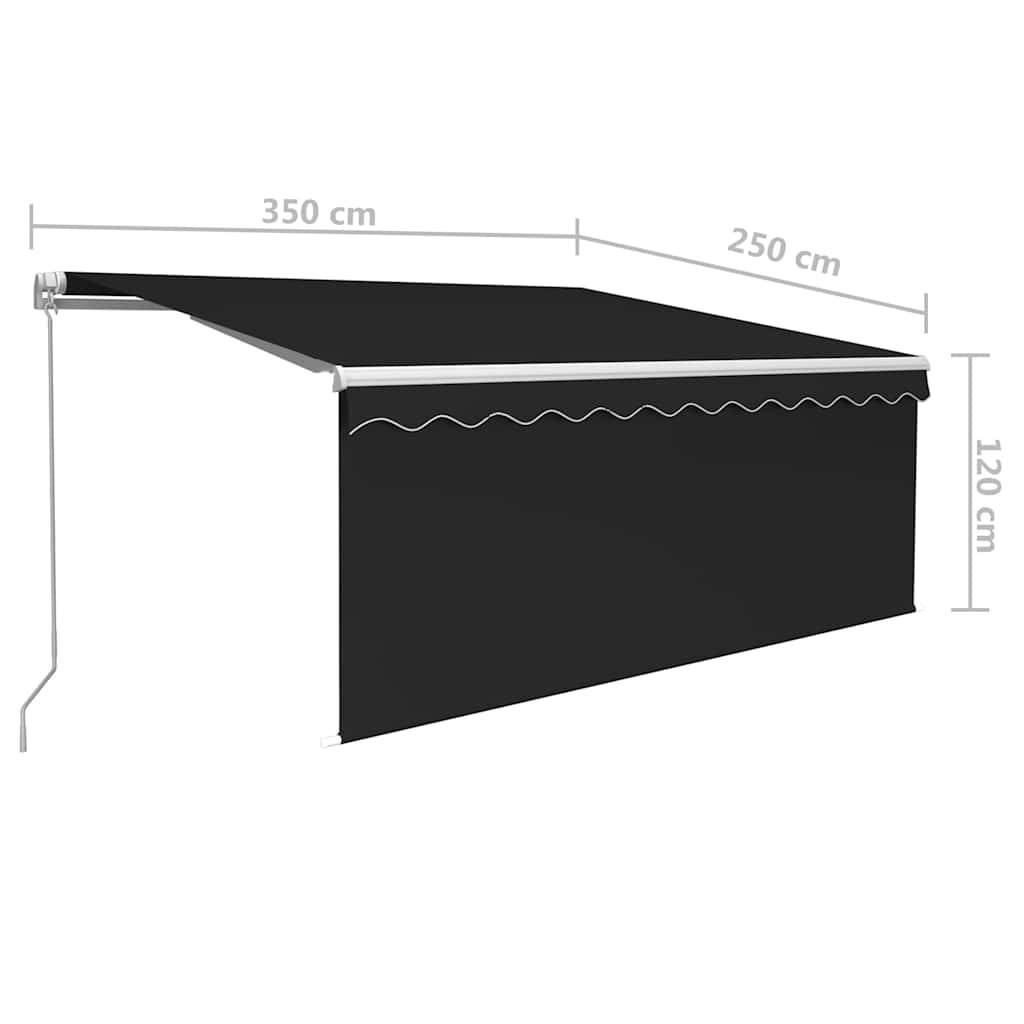 Vidaxl - Auvent rétractable manuel avec store 3,5x2,5 m Anthracite vidaXL 3069279 - Image 3