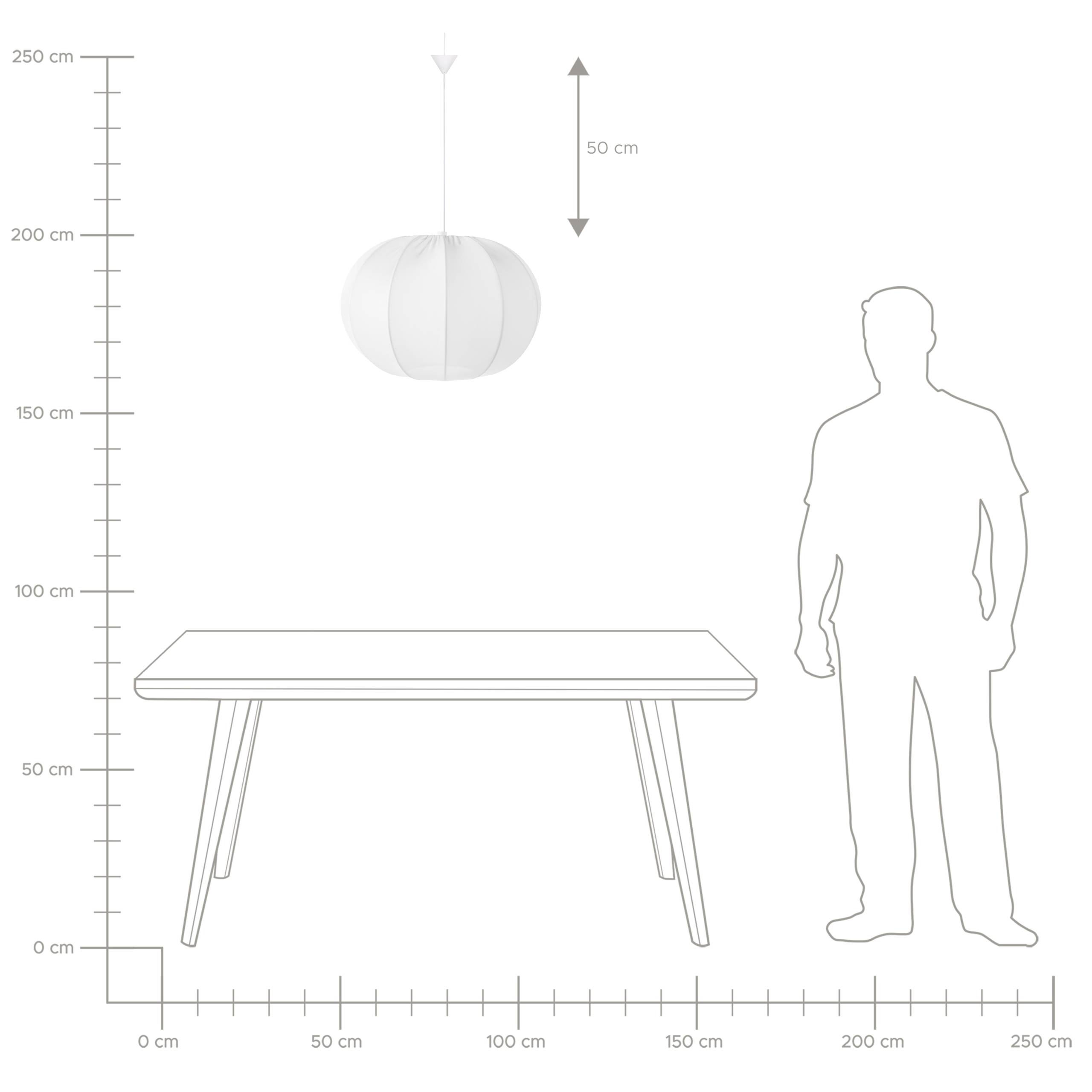 Beliani - Lampe suspension Nylon Blanc MARIARA - 29x29x75- Beliani - Image 9