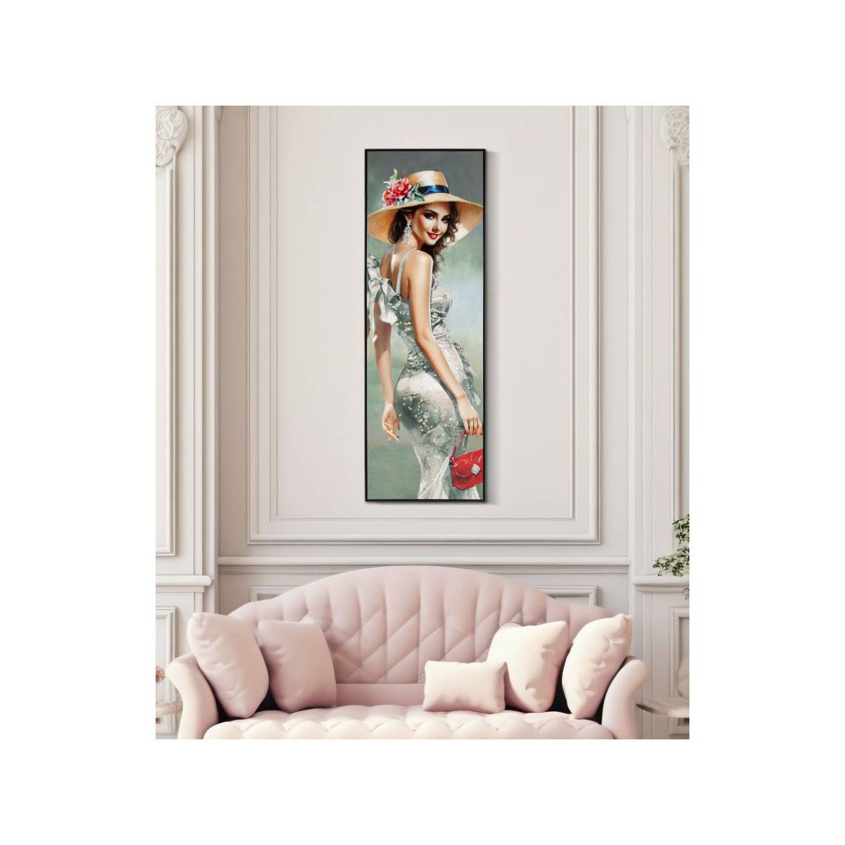 Paris Prix - Tableau Peinture "Elegant I" 52x152cm Multicolore - Image 6