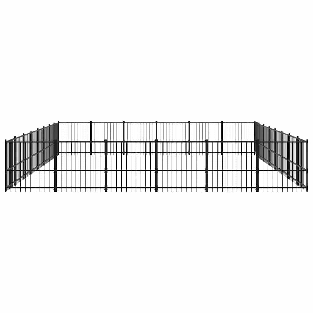 Vidaxl - Chenil d'extérieur pour chiens Acier 50,81 m² vidaXL 3124646 - Image 5