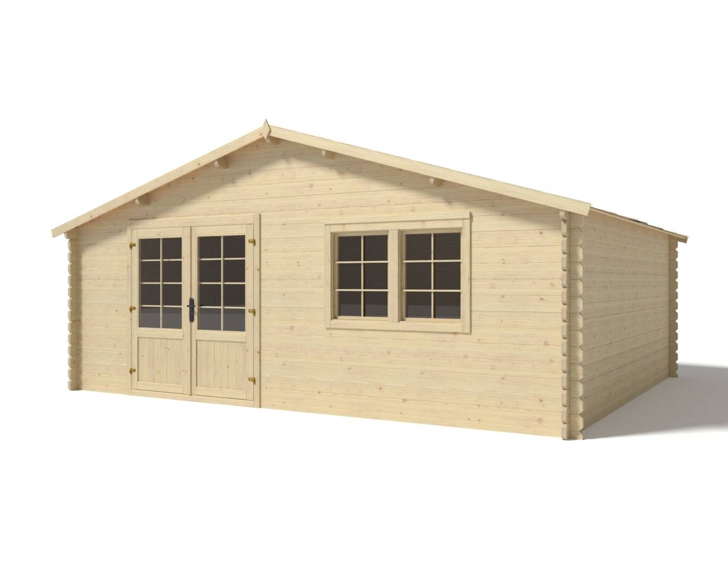 Altanka - Abri de jardin bois 30 m² 6×5 m madriers 40 mm avec double porte et toiture double pente – Altanka - Image 1