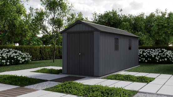 Keter - Abri de jardin Newton Plus 7517 - 11,2 m² - Gris Aspect bois - KETER - Image 3