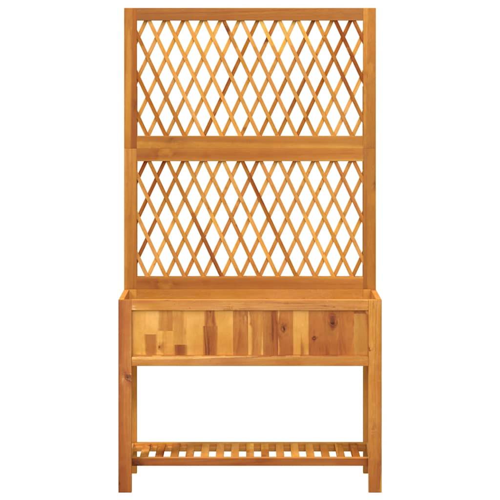 Vidaxl - Jardinière avec treillis et étagère bois massif d'acacia vidaXL 364899 - Image 9