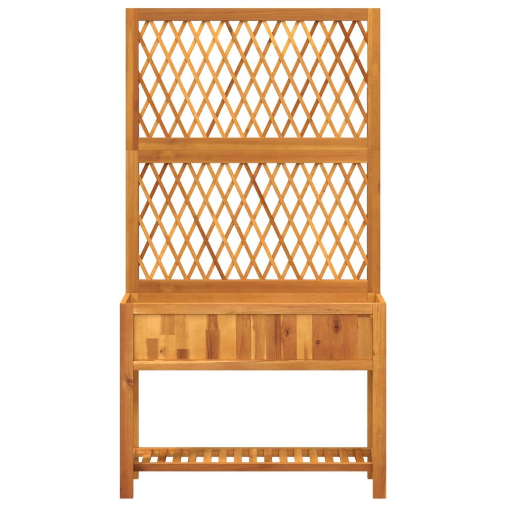 Vidaxl - Jardinière avec treillis et étagère bois massif d'acacia vidaXL 364899 - Image 5