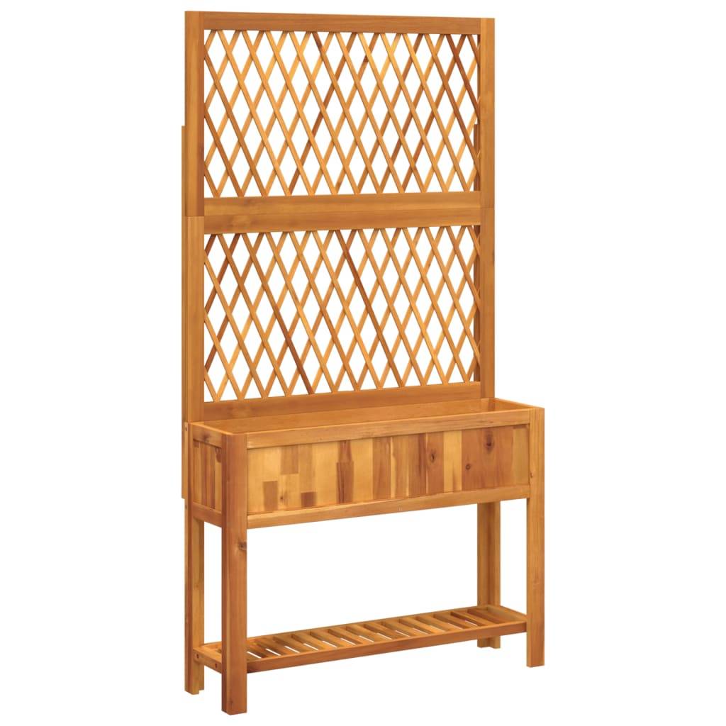 Vidaxl - Jardinière avec treillis et étagère bois massif d'acacia vidaXL 364899 - Image 2
