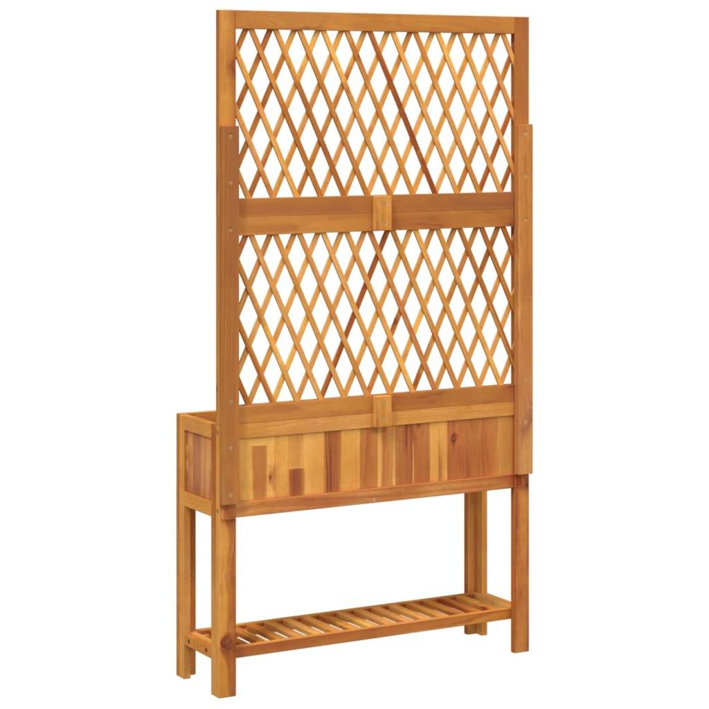 Vidaxl - Jardinière avec treillis et étagère bois massif d'acacia vidaXL 364899 - Image 7