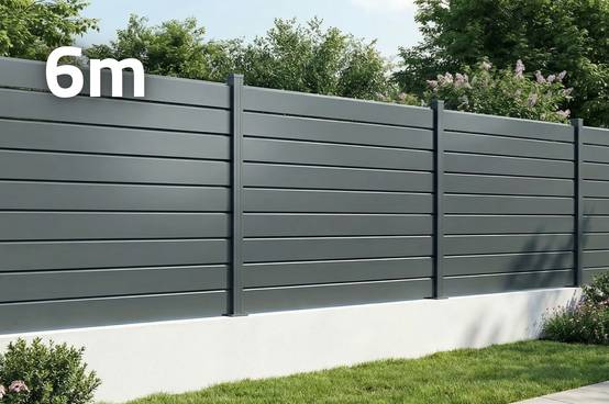 Casanoov Clôture Aluminium Persienne 6 m VANO H.150 cm gris - Image 1