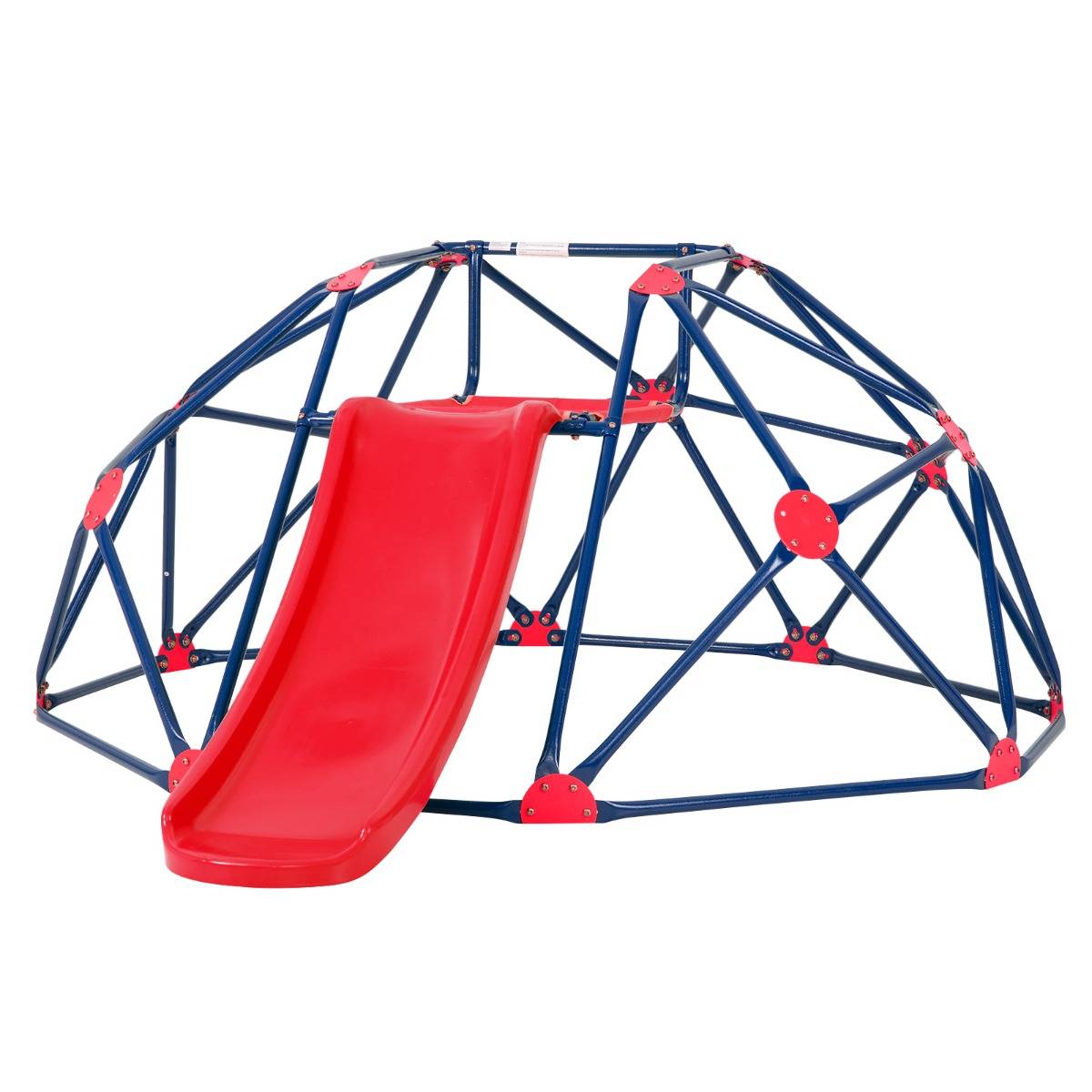 Toboggan avec Dôme d'Escalade pour Enfants 3-10 Ans Cage d'Escalade Charge max.: 180 KG Jeu Extérieure et Intérieure Rouge - Image 1