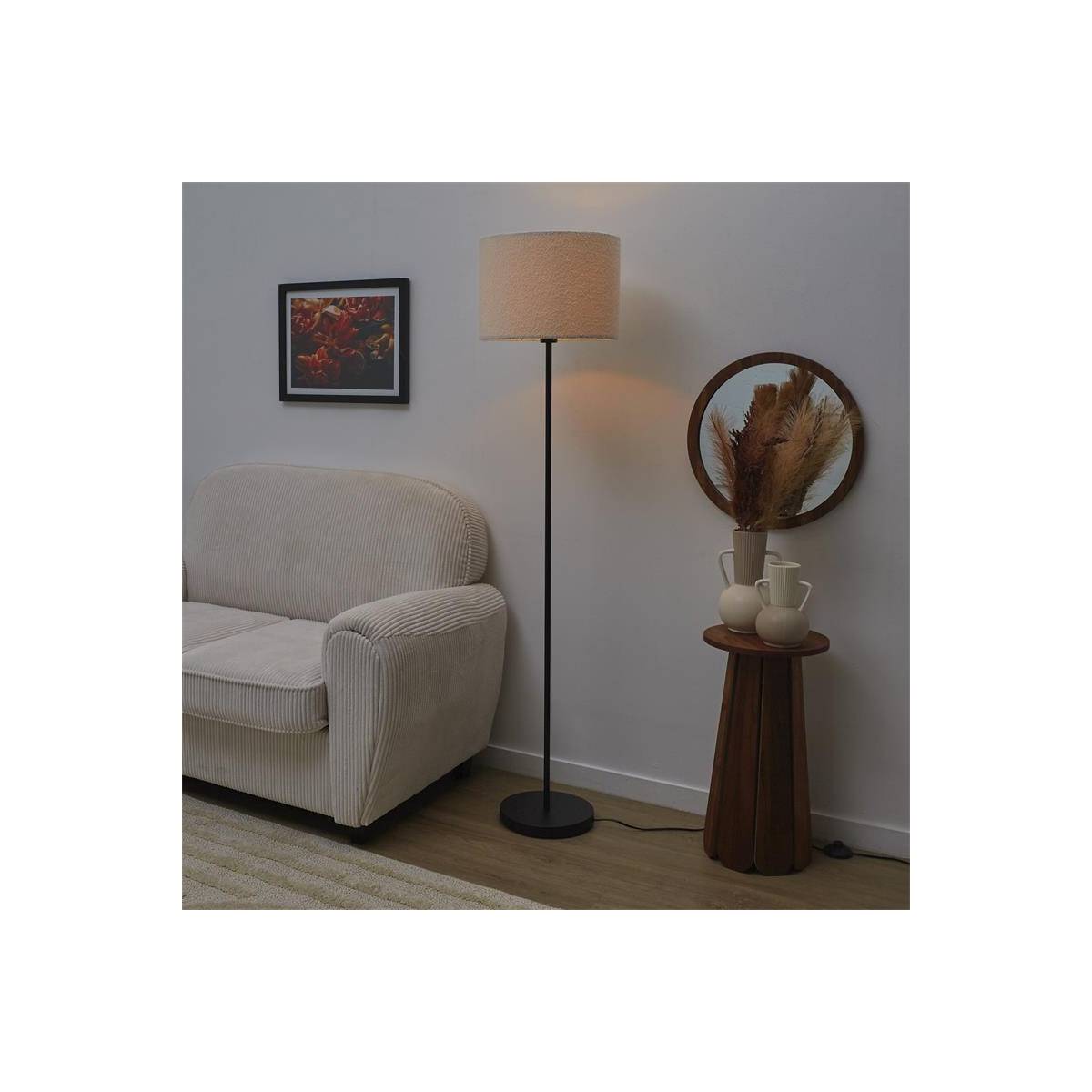 The Home Deco Factory - Lampadaire Design Bouclette "Natural" 150cm Noir - Image 7