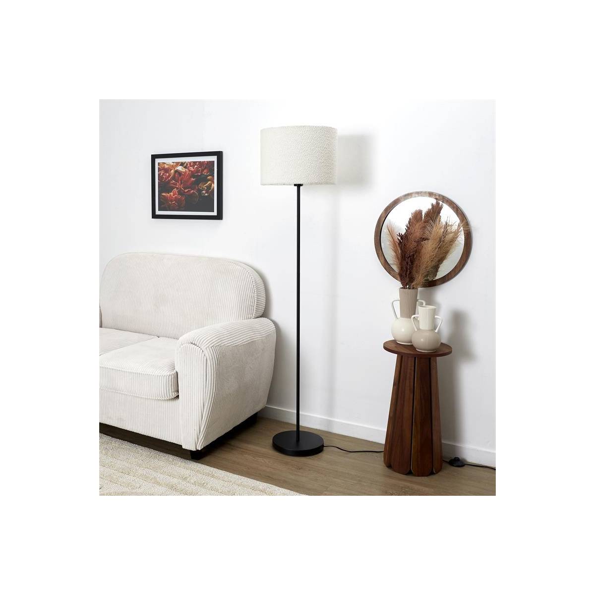 The Home Deco Factory - Lampadaire Design Bouclette "Natural" 150cm Noir - Image 6