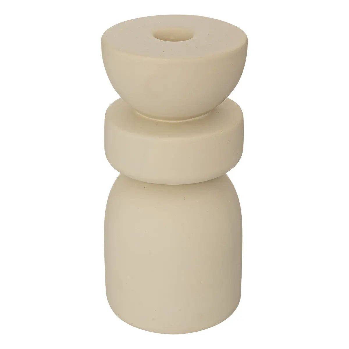 Bougeoir Chandelier en Céramique Beige H 18 cm - Image 2