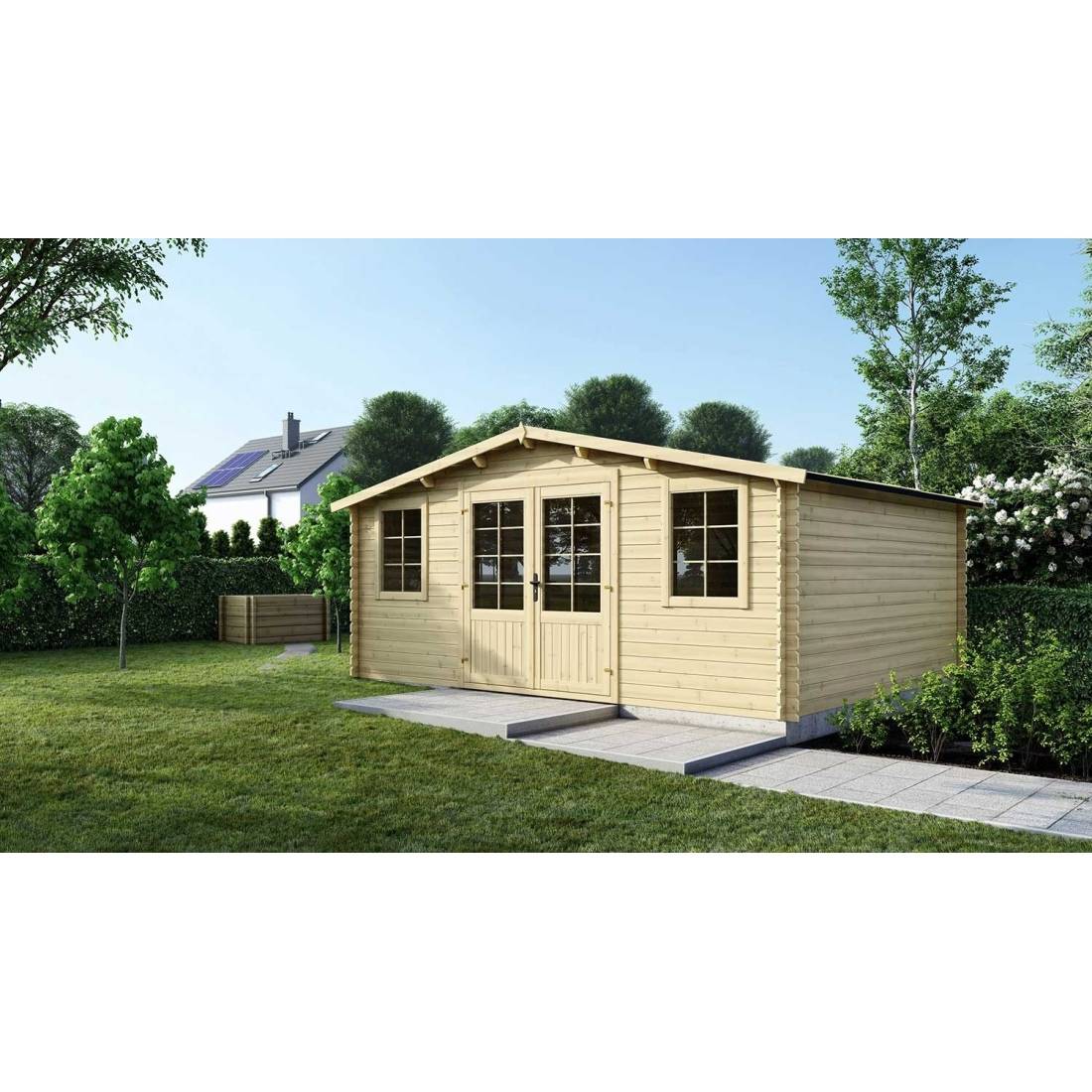Altanka - Abri de jardin en bois - 25m2 - 5x5m - Ep. 40mm - Couleur: naturel - DOM612 - ALTANKA - Image 2