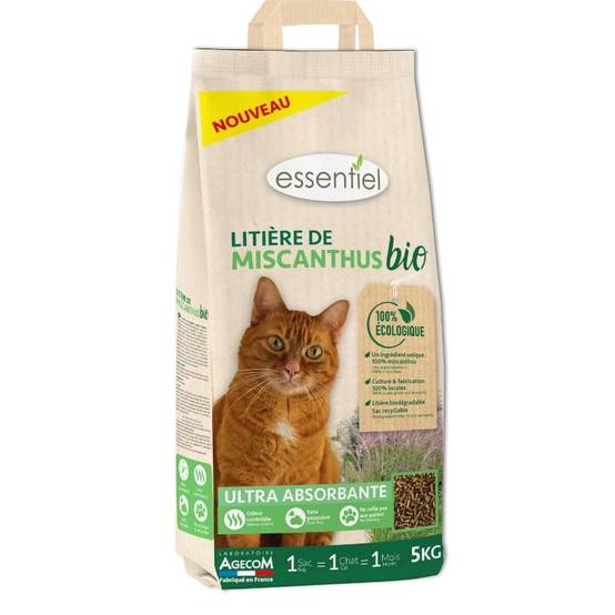 Autre - Litière Chat - Essentiel Miscanthus Bio 5 kg