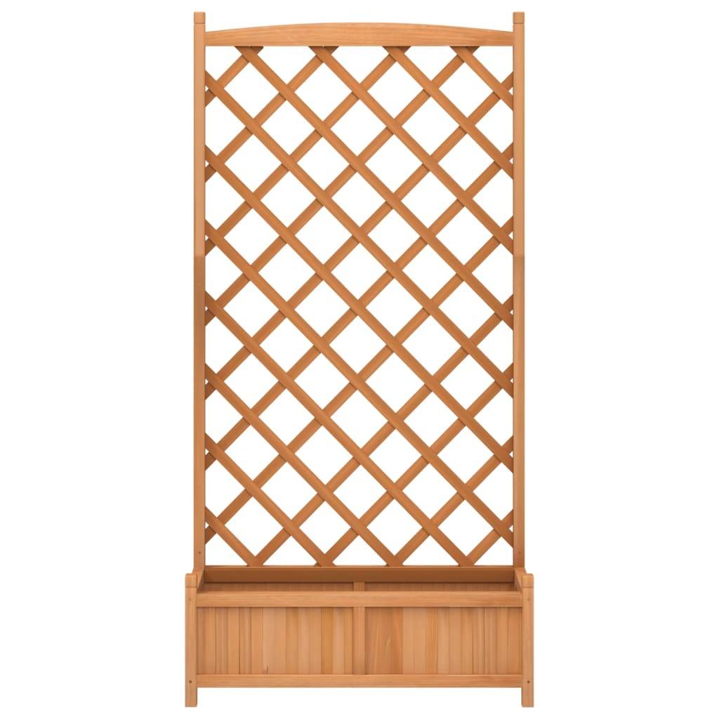 Jardinière, Bac à Fleurs, Pot De Fleurs avec treillis marron bois massif de sapin MP472 - Image 4