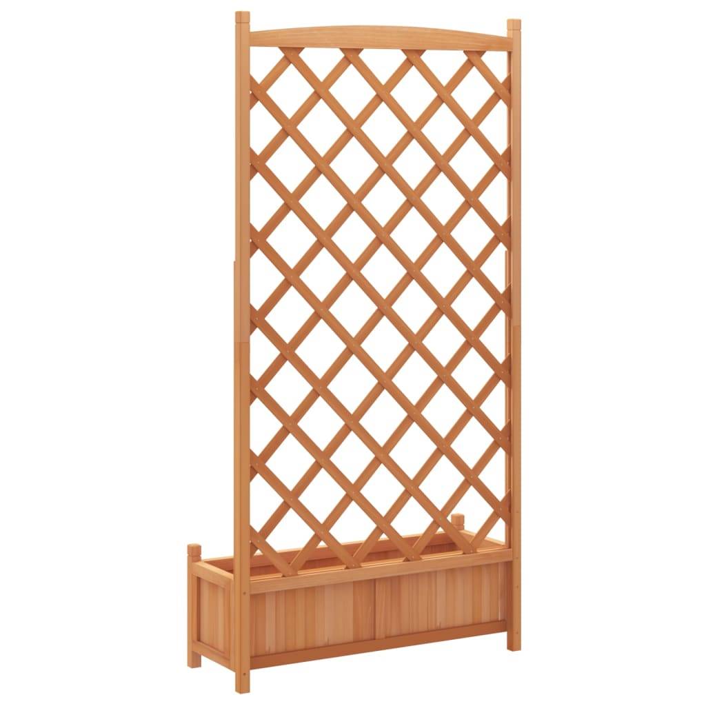 Jardinière, Bac à Fleurs, Pot De Fleurs avec treillis marron bois massif de sapin MP472 - Image 6