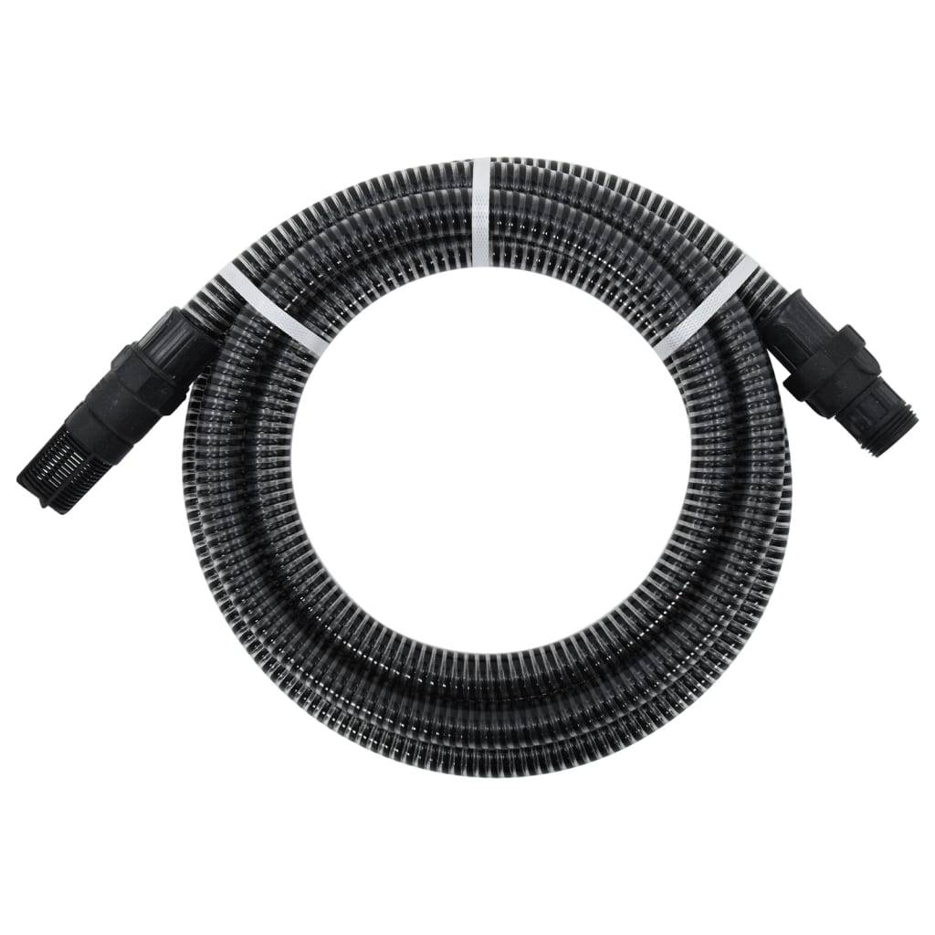 Vidaxl - Tuyau d'aspiration avec raccords en PVC noir 1" 7 m PVC vidaXL 151077 - Image 1