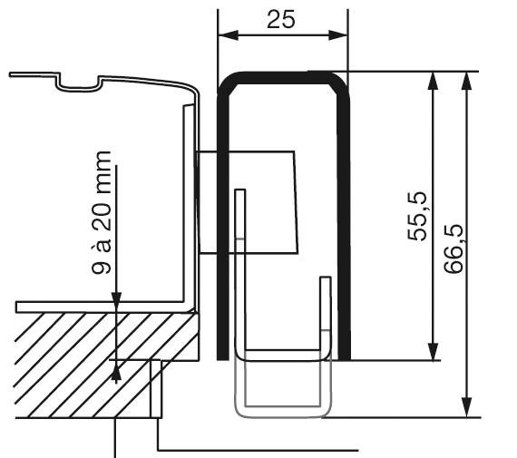 Gâche en applique à recouvrement réglable 9 à 20mm pour carénées EXCLUSIVE gauche blanc - VACHETTE - 14709000 - Image 1