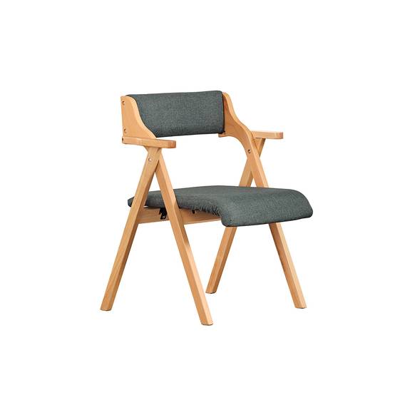 SoBuy Chaise Pliante en Bois avec Coussin - Cuisine, Salon, Bureau, Jardin, Gain de Place, Gris Foncé FST98-SG - Image 1