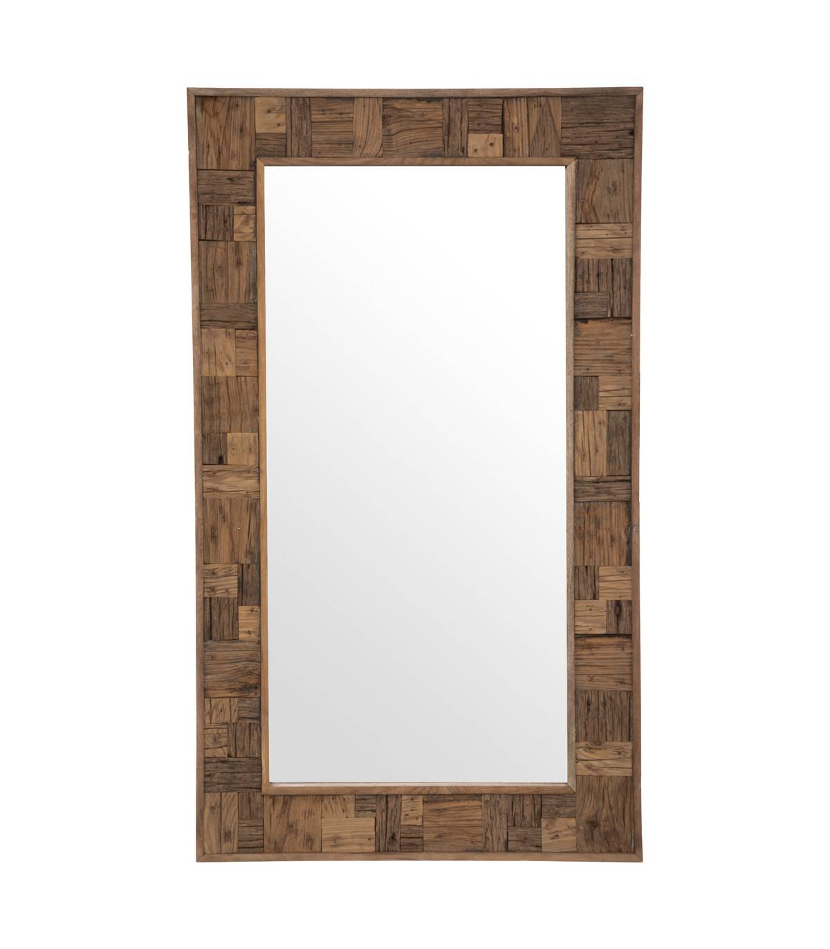 Grand Miroir mural en Bois d'Acacia 70 x 115 cm - Image 1