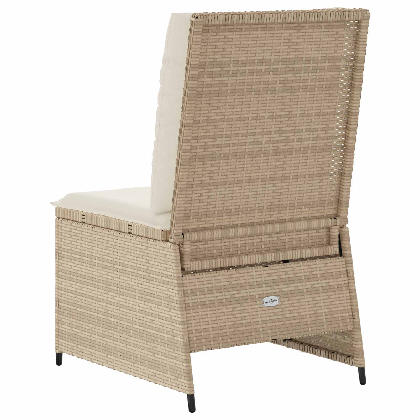 Canapé de jardin | Canapé D'extérieur | Sofa De Jardin avec coussin Noir et blanc crème polyrotin Maison Chic - Image 6
