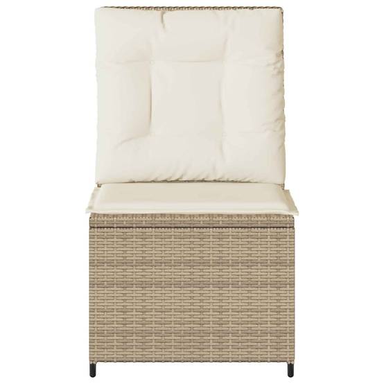 Canapé de jardin | Canapé D'extérieur | Sofa De Jardin avec coussin Noir et blanc crème polyrotin Maison Chic - Image 4