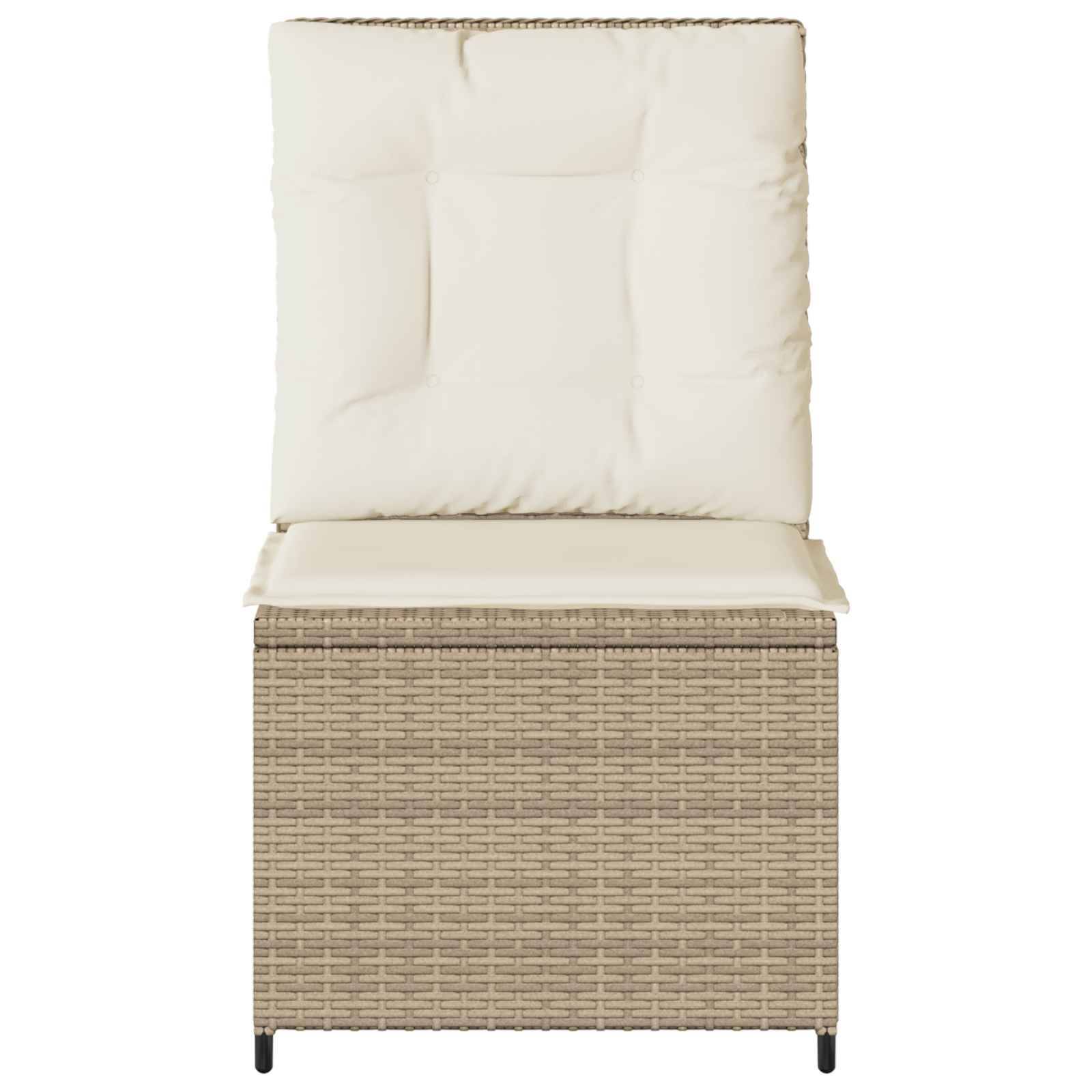 Canapé de jardin | Canapé D'extérieur | Sofa De Jardin avec coussin Noir et blanc crème polyrotin Maison Chic - Image 4