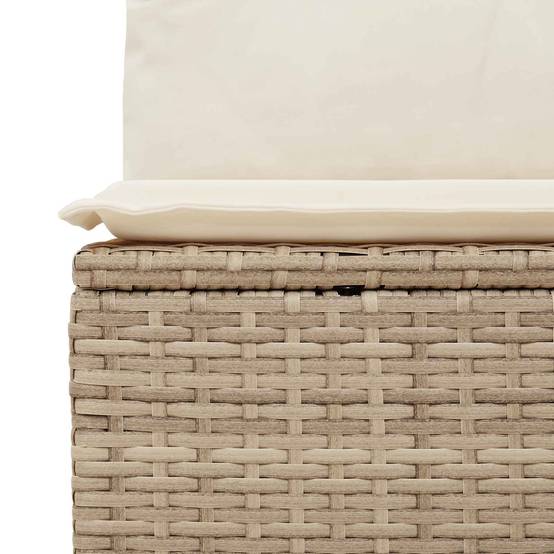 Canapé de jardin | Canapé D'extérieur | Sofa De Jardin avec coussin Noir et blanc crème polyrotin Maison Chic - Image 7