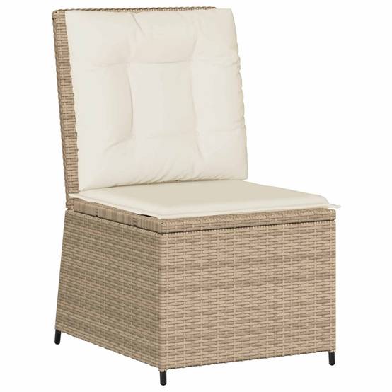 Canapé de jardin | Canapé D'extérieur | Sofa De Jardin avec coussin Noir et blanc crème polyrotin Maison Chic - Image 1