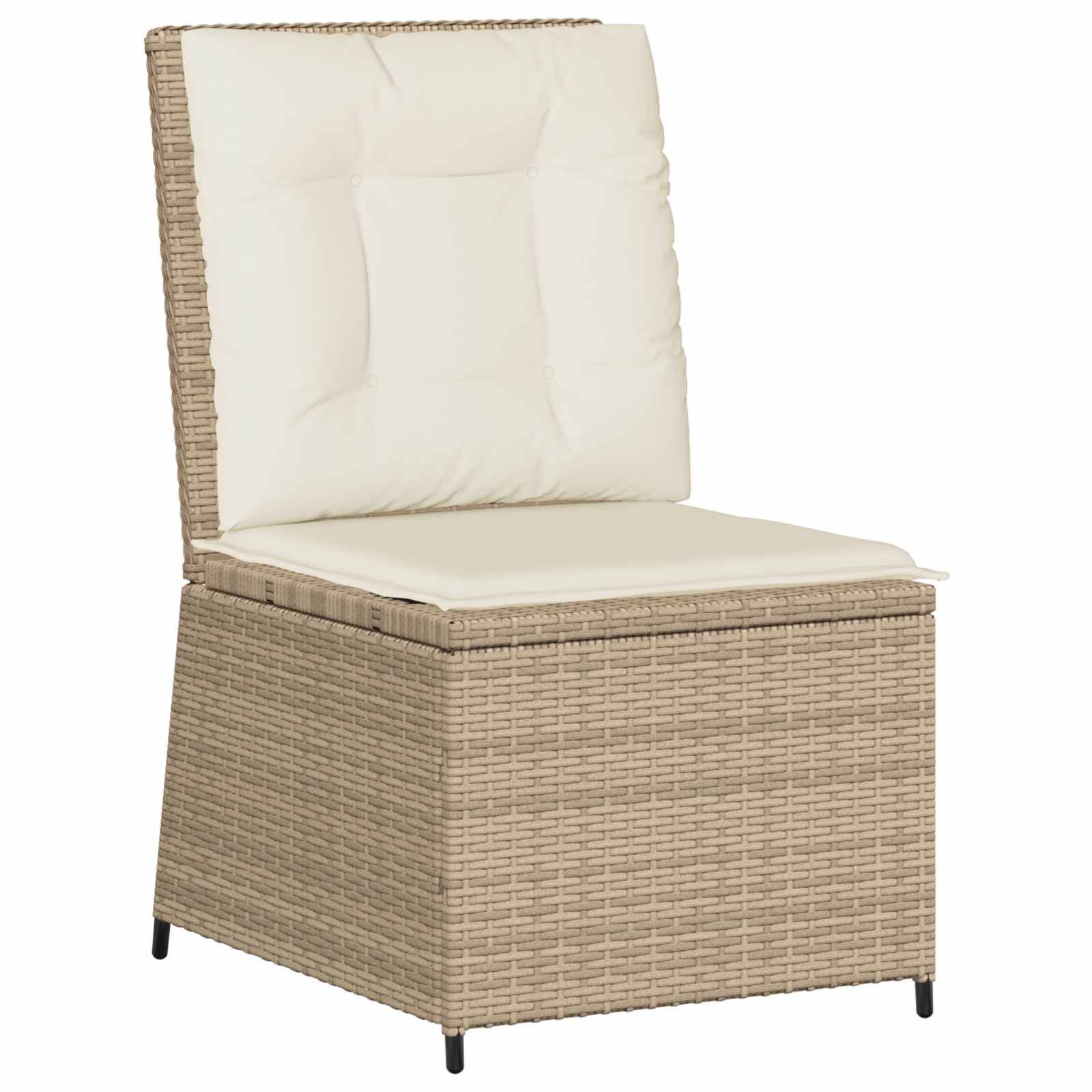 Canapé de jardin | Canapé D'extérieur | Sofa De Jardin avec coussin Noir et blanc crème polyrotin Maison Chic - Image 1