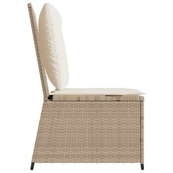 Canapé de jardin | Canapé D'extérieur | Sofa De Jardin avec coussin Noir et blanc crème polyrotin Maison Chic - Image 5
