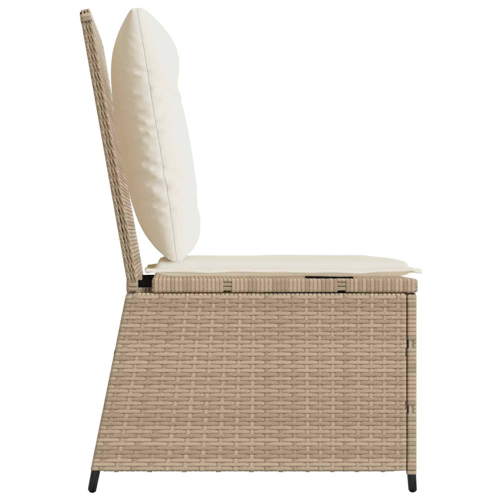 Canapé de jardin | Canapé D'extérieur | Sofa De Jardin avec coussin Noir et blanc crème polyrotin Maison Chic - Image 5