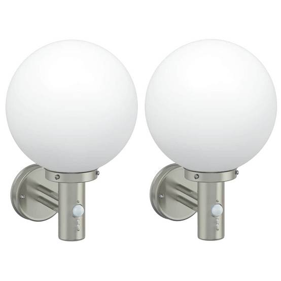 2pcs Appliques murales extérieures - Lampes murales extérieures Argent 28 x 25 x 38 cm g13 - Image 2