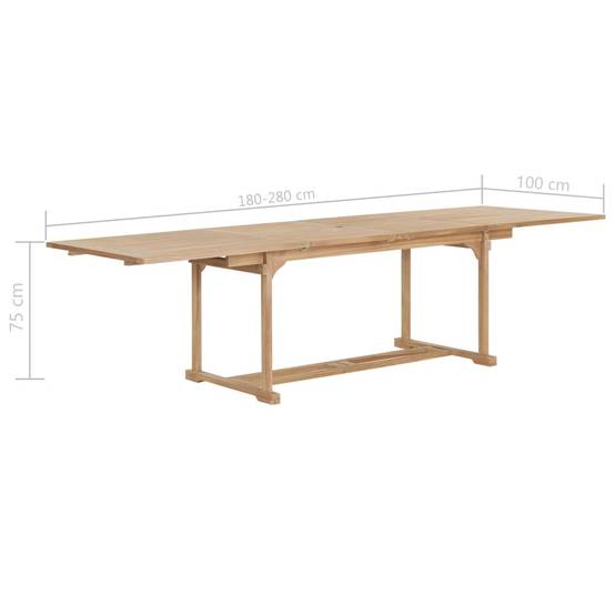 PANGIVO - Table extensible de jardin Teck solide 180-280 x 100 x 75 cm - PANGIVO - Image 10