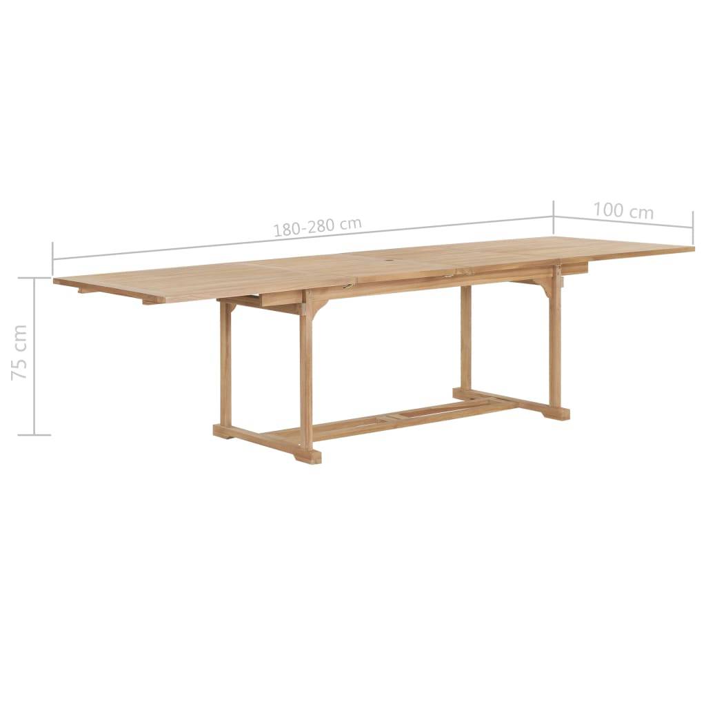 PANGIVO - Table extensible de jardin Teck solide 180-280 x 100 x 75 cm - PANGIVO - Image 10