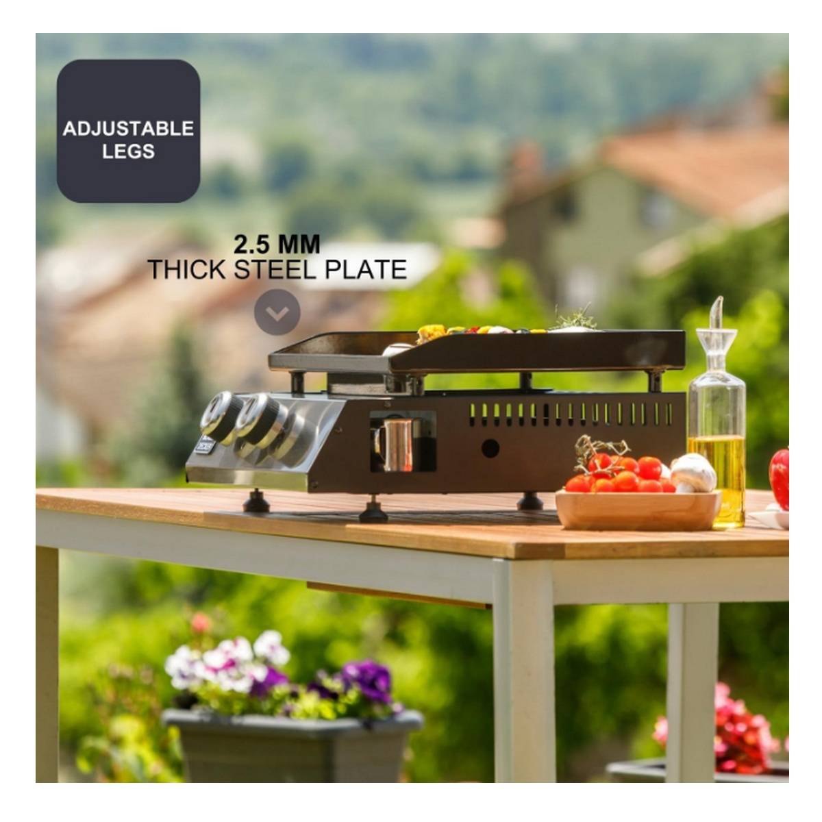 Black & Decker - Plancha gaz 4900w plaque acier 45×36cm BXOP4900F Black+decker - Image 6