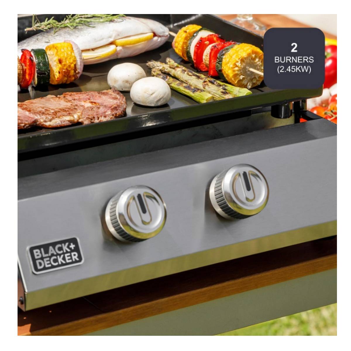 Black & Decker - Plancha gaz 4900w plaque acier 45×36cm BXOP4900F Black+decker - Image 3