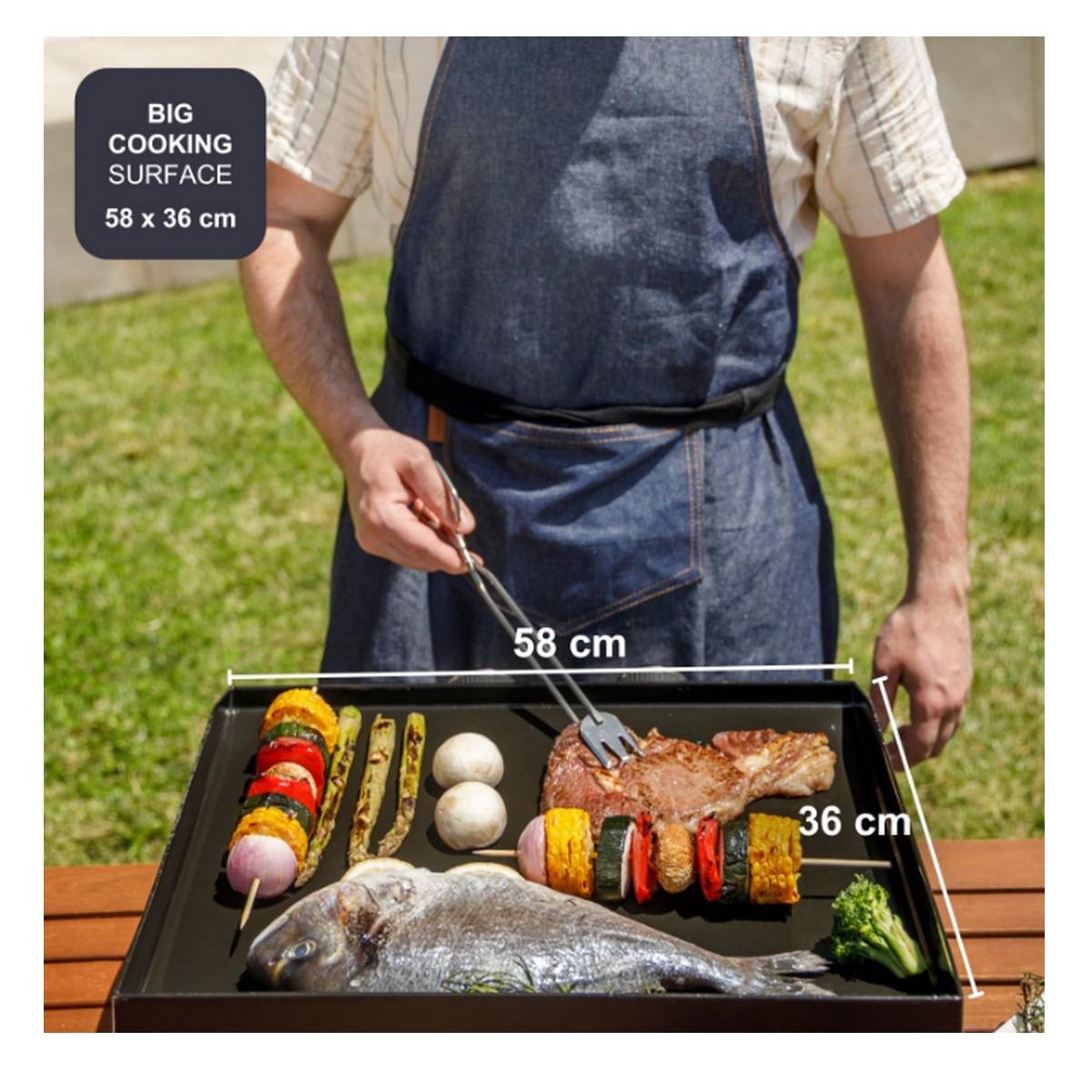 Black & Decker - Plancha gaz 4900w plaque acier 45×36cm BXOP4900F Black+decker - Image 4