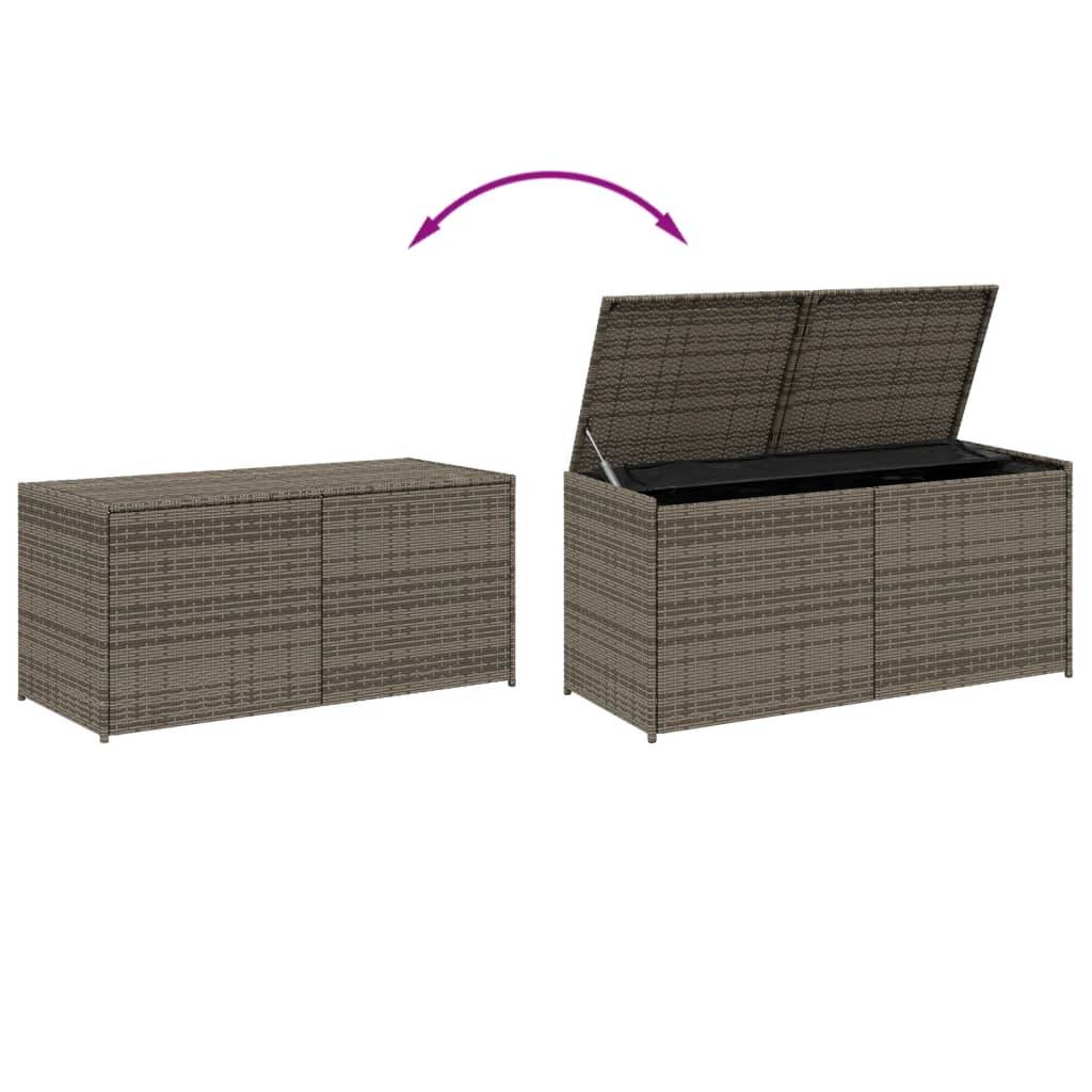 Coffre de rangement - Boîte de rangement extérieure - Coffre de jardin gris 283L résine tressée - Image 7