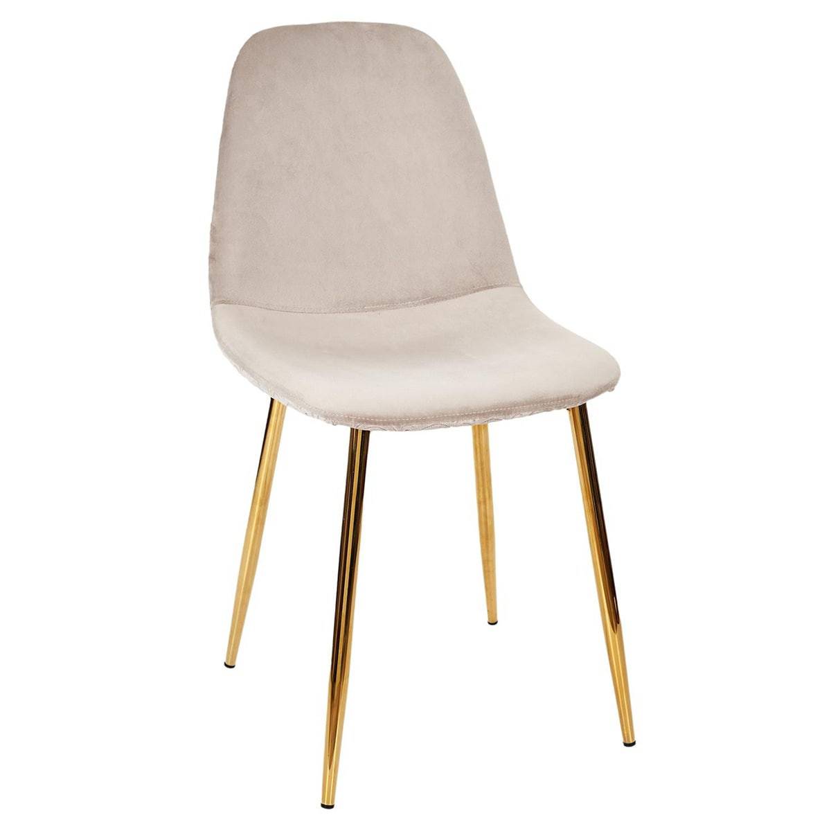 Lot de 4 Chaises Taupe Motif Ecailles Piétement Gold - HOLLA - Image 3