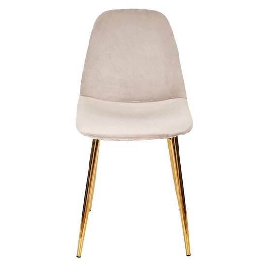 Lot de 4 Chaises Taupe Motif Ecailles Piétement Gold - HOLLA - Image 9