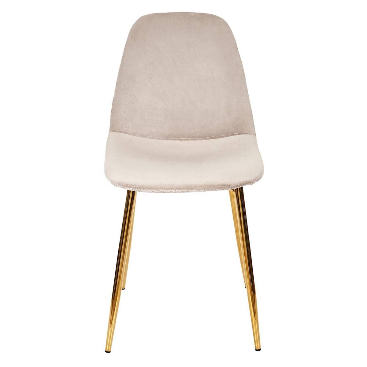 Lot de 4 Chaises Taupe Motif Ecailles Piétement Gold - HOLLA - Image 9