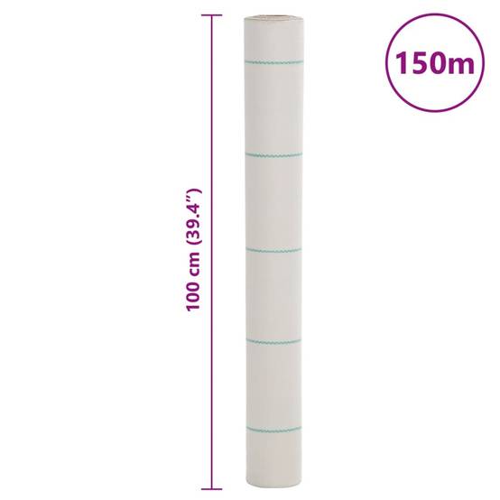 Toile de paillage Polypropylène Jardin Potager Anti-repousse mauvaises herbes 1x150m Blanc - ComfortXL Outdoor Living - Image 8