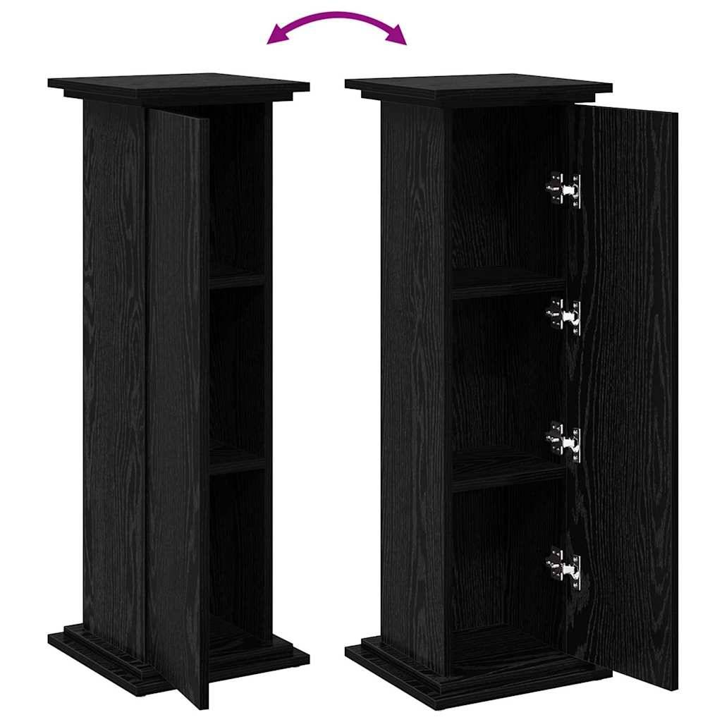 Meuble Porte-Plante avec Rangement Bois d'Ingénierie pour Salon et Jardin Chêne Noir 90 cm – ComfortXL Outdoor Living - Image 8