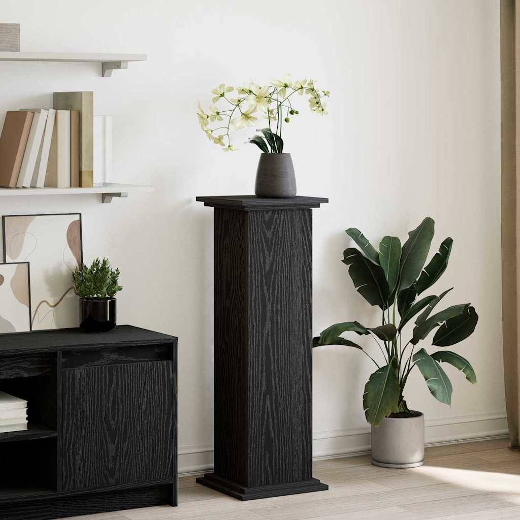 Meuble Porte-Plante avec Rangement Bois d'Ingénierie pour Salon et Jardin Chêne Noir 90 cm – ComfortXL Outdoor Living - Image 1