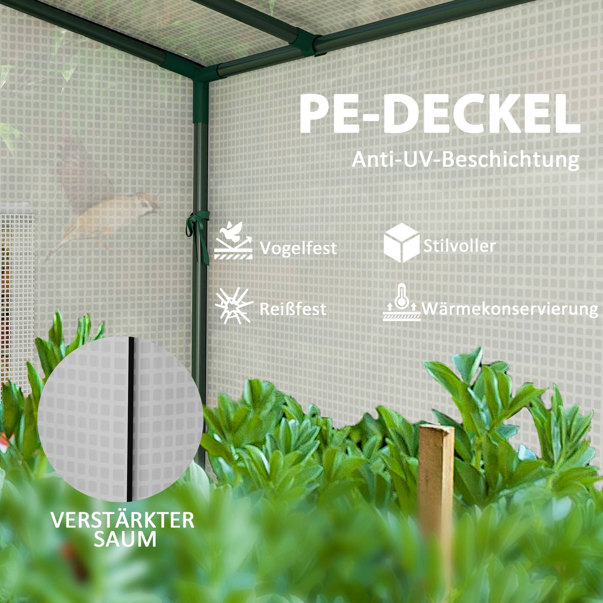 Serre adossée acier jardin balcons tomates protection UV aération 200x76x170cm blanc - ComfortXL Outdoor Living - Image 5