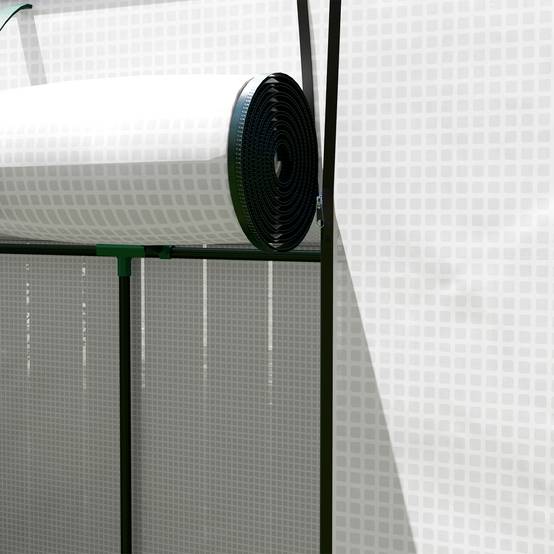 Serre adossée acier jardin balcons tomates protection UV aération 200x76x170cm blanc - ComfortXL Outdoor Living - Image 8