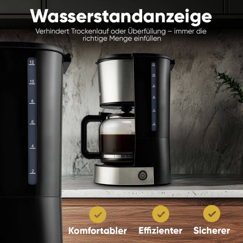 Machine à café 1,5L 800W Inox KA3808-Inox Clatronic - Image 9